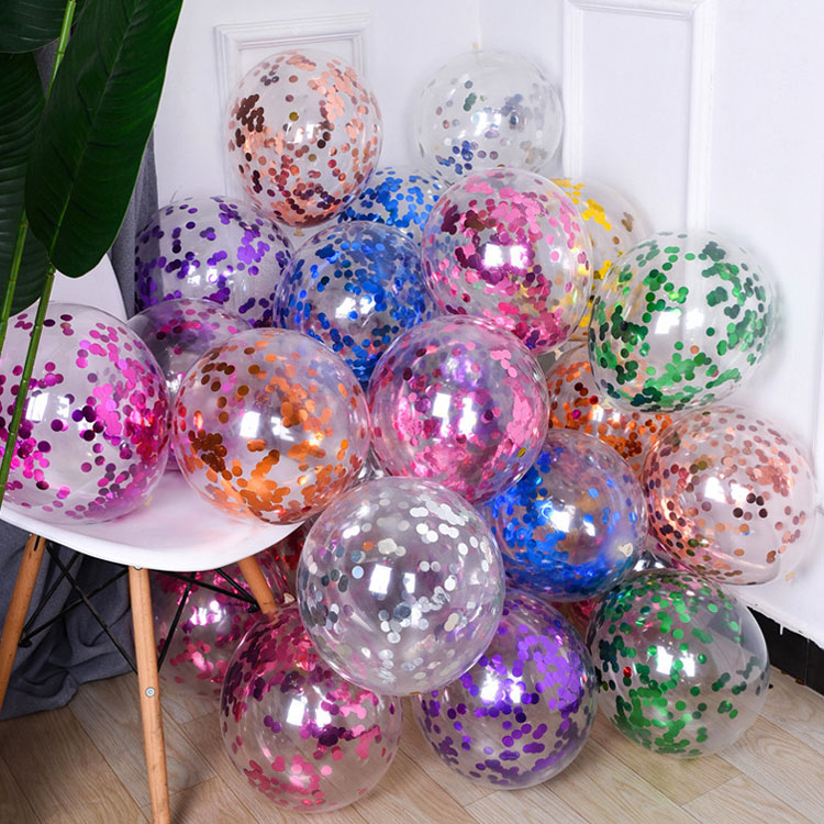 12 လက်မ Sequins Latex Balloons