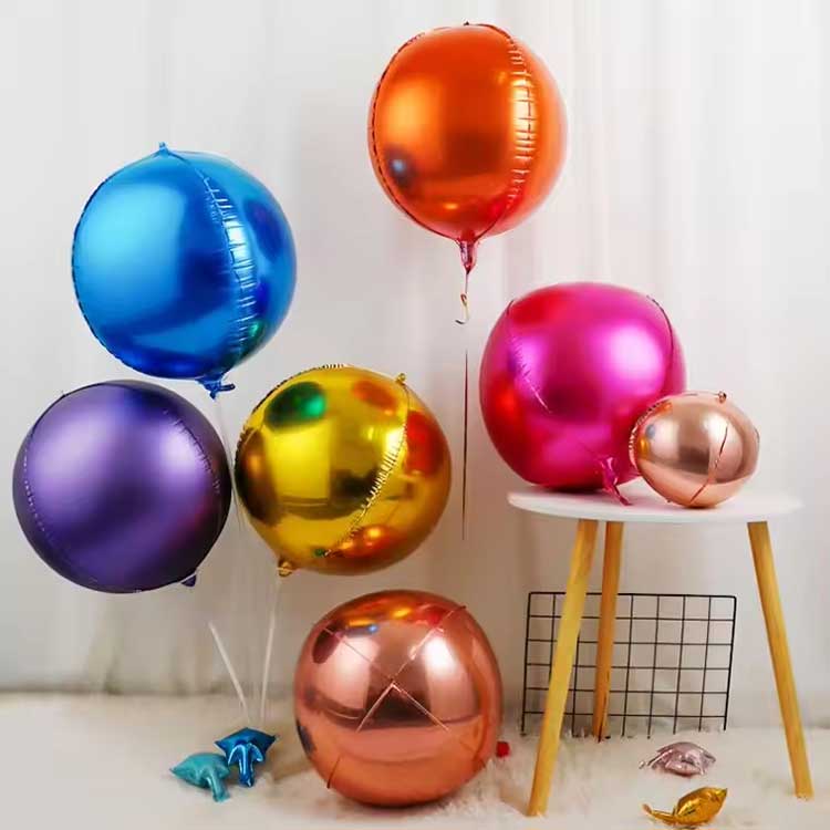4D Coloured Round Foil Balloon