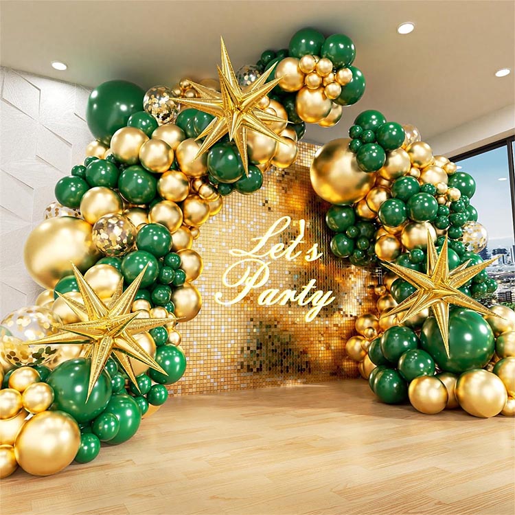 သစ်တော အပြင်အဆင် Gold Star Balloon Arch