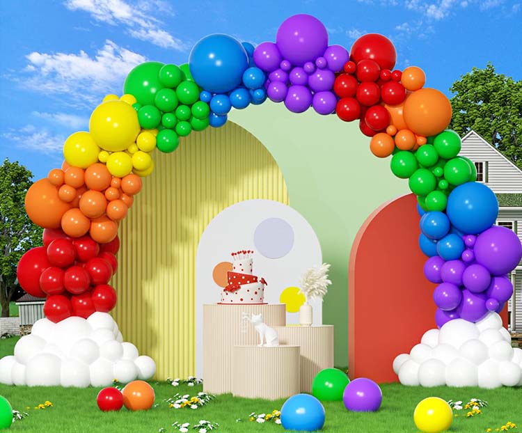 rainbow balloon arch sets