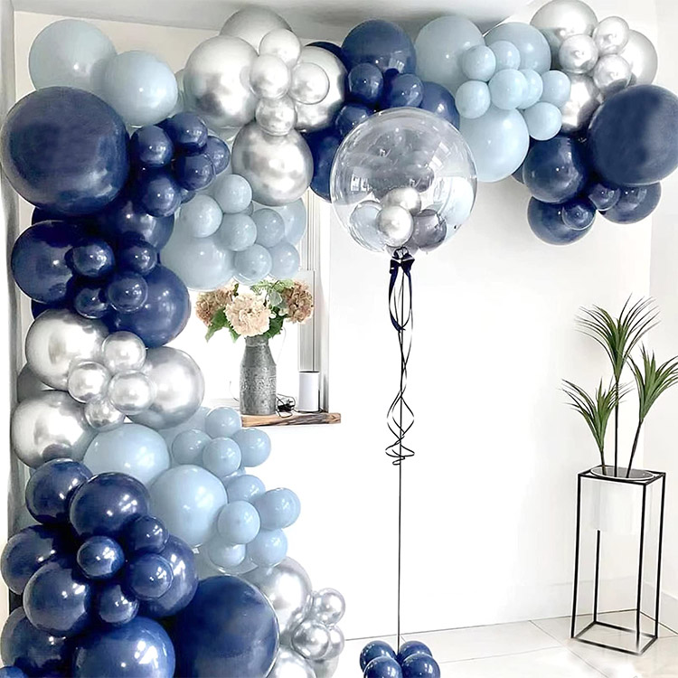 Night Blue နှင့် Ice Blue Balloons Garland Kit