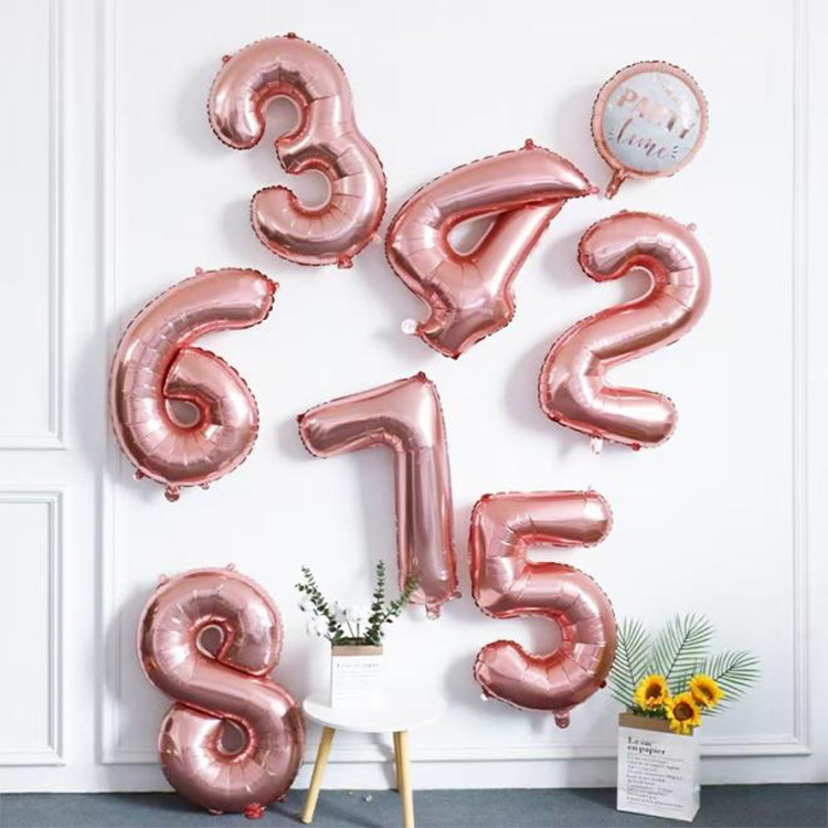 Rose Gold Number Balloon